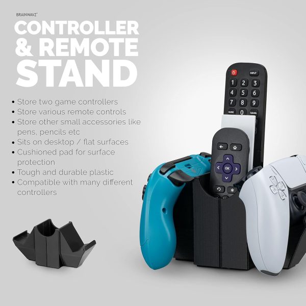 ⁦Dual Game Controller & TV Remote Control & Storage Desktop Holder, Universal Design for Xbox ONE PS5 PS4 PC Gamepads, Reduce Clutter, UGDS-01 by Brainwavz⁩ - الصورة ⁦2⁩