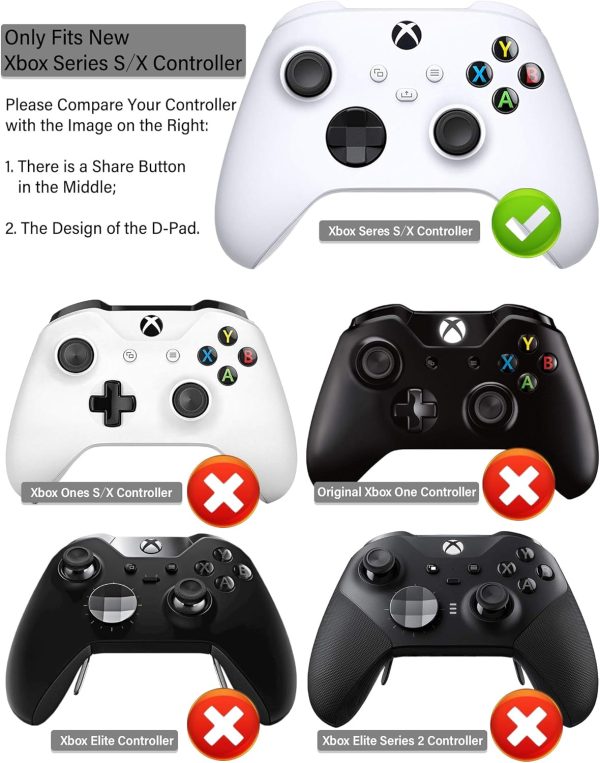 ⁦يورا غلاف سيليكون منحوت بالليزر لذراع تحكم Xbox Series X/S × 1 (جماجم ارجواني) مع مقابض ابهام حصرية × 8⁩ - الصورة ⁦7⁩