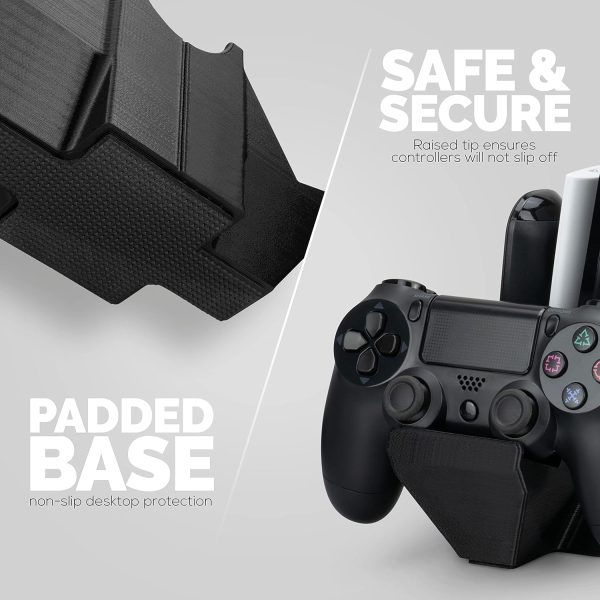 ⁦Dual Game Controller & TV Remote Control & Storage Desktop Holder, Universal Design for Xbox ONE PS5 PS4 PC Gamepads, Reduce Clutter, UGDS-01 by Brainwavz⁩ - الصورة ⁦4⁩