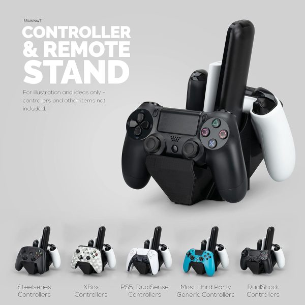 ⁦Dual Game Controller & TV Remote Control & Storage Desktop Holder, Universal Design for Xbox ONE PS5 PS4 PC Gamepads, Reduce Clutter, UGDS-01 by Brainwavz⁩ - الصورة ⁦6⁩