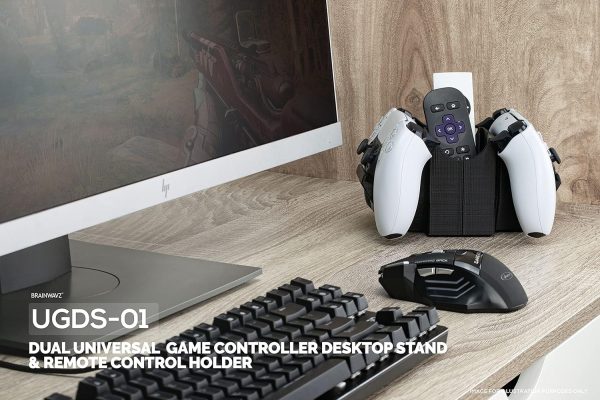 ⁦Dual Game Controller & TV Remote Control & Storage Desktop Holder, Universal Design for Xbox ONE PS5 PS4 PC Gamepads, Reduce Clutter, UGDS-01 by Brainwavz⁩ - الصورة ⁦9⁩