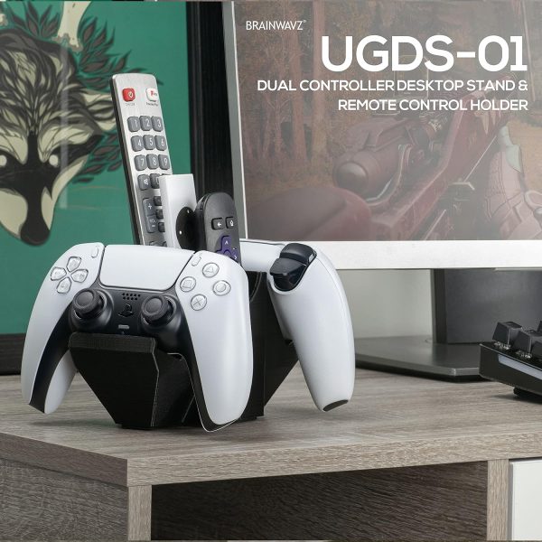 ⁦Dual Game Controller & TV Remote Control & Storage Desktop Holder, Universal Design for Xbox ONE PS5 PS4 PC Gamepads, Reduce Clutter, UGDS-01 by Brainwavz⁩ - الصورة ⁦7⁩