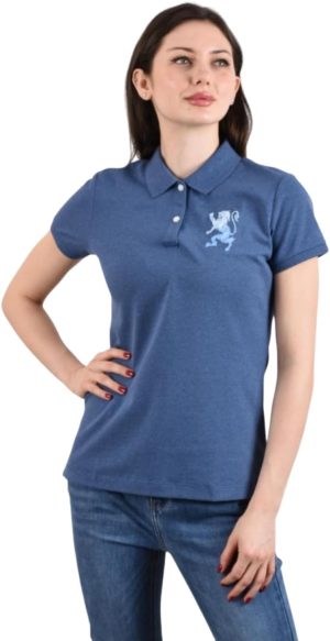 جيوردانو قميص بولو ليون للنساء - ميلانج ازرق غامق