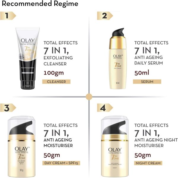 ⁦كريم توتال ايفيكتس للبشرة مضاد لعلامات التقدم في السن 7 1 من اولاي عامل الوقاية اشعة الشمس SPF15 بوزن 50 جرام⁩ - الصورة ⁦7⁩
