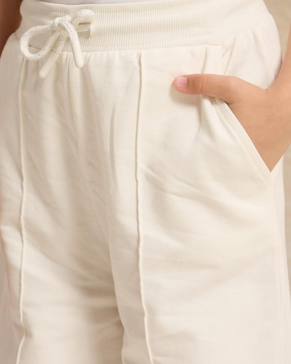 ⁦REDTAG Girls White Wide Leg Active Pants⁩ - الصورة ⁦5⁩