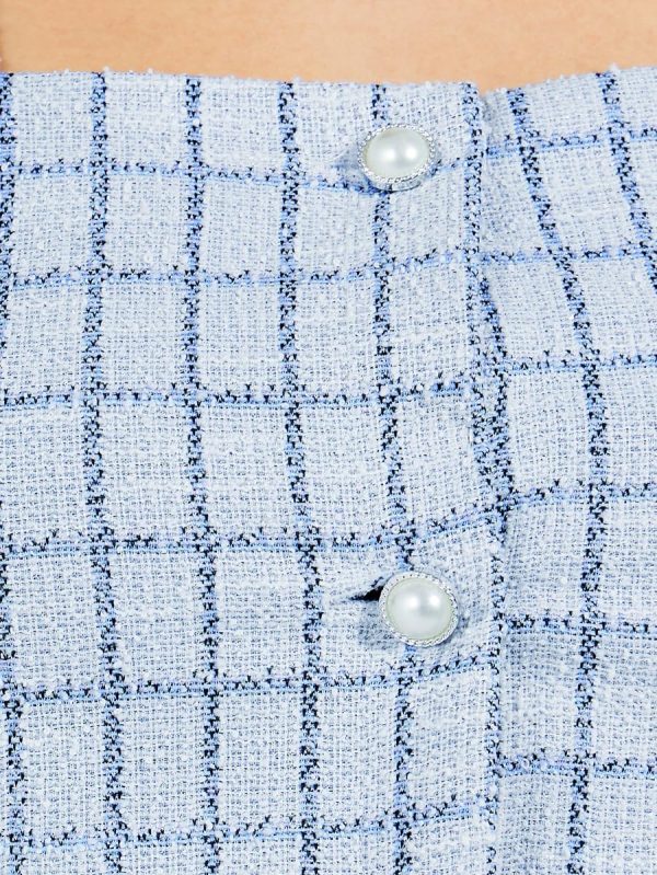 ⁦Styli Women Square Neck Tweed Crop Top⁩ - الصورة ⁦3⁩