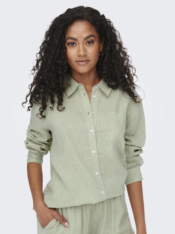 ⁦ONLY womens ONLTOKYO L/S LINEN Shirt⁩ - الصورة ⁦6⁩