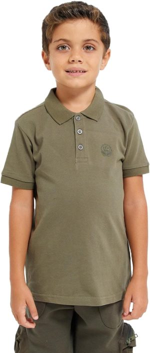 رد تاغ طقم قميص بولو للاولاد بلون بيج وزيتوني (عبوة من قطعتين)