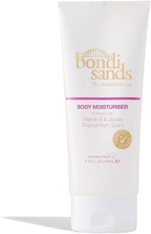 Bondi Sands Tropical Rum Body Moisturiser | pH Balanced Formula Helps Prolong Your Tan and Nourishes + Hydrates Skin with Vitamin E and Jojoba, Self Tan Friendly, Vegan + Cruelty Free | 200 mL/6.76 Oz