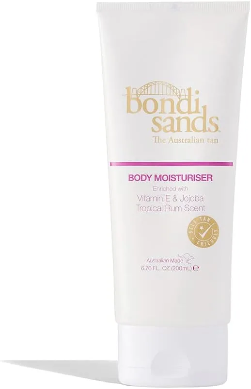 Bondi Sands Tropical Rum Body Moisturiser | pH Balanced Formula Helps Prolong Your Tan and Nourishes + Hydrates Skin with Vitamin E and Jojoba, Self Tan Friendly, Vegan + Cruelty Free | 200 mL/6.76 Oz