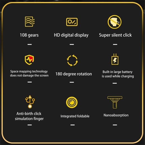 ⁦NALACAL Screen Auto Clicker Tapper, for Smart Phone Apps Video Live Streaming Gadget Fast Click, Simulation Finger Continuous Click for Games, Live Broadcasts Likes, Reward Tasks, Mute Design (Black)⁩ - الصورة ⁦7⁩