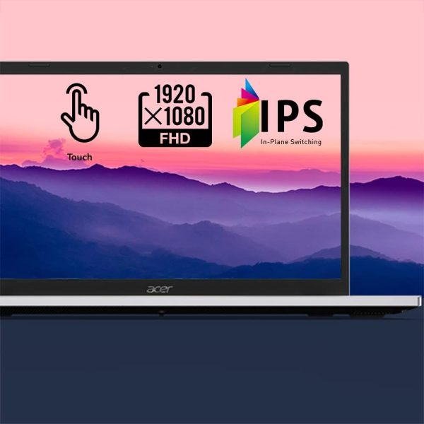 ⁦لابتوب اسباير 3 A315-24PT-R0UX من ايسر رفيع بشاشة لمس 156 بوصة FHD IPS ومعالج ايه ام دي رايزن 5 7520U رباعي النواة وبطاقة رسومات راديون وذاكرة LPDDR5 سعة 16GB وSSD NVMe 512⁩ - الصورة ⁦3⁩