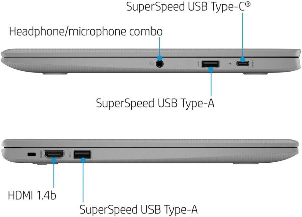 ⁦HP احدث لابتوب كروم بوك 14 انش HD للطلاب، انتل رباعي النواة N4120 (> N4020)، ذاكرة RAM 4GB، بطاقة ذاكرة اي ام ام سي 64GB، واي فاي، كاميرا ويب، HDMI، USB-A&C، عمر بطارية 14 ساعة، زووم، كروم او اس،⁩ - الصورة ⁦5⁩