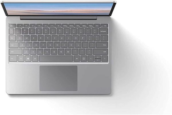 ⁦Microsoft Surface Laptop Go 12.4" Touchscreen Laptop PC, Intel Quad-Core i5-1035G1, 4GB RAM, 64GB eMMC, Webcam, Win 10, Bluetooth, Online Class Ready - Platinum⁩ - الصورة ⁦3⁩