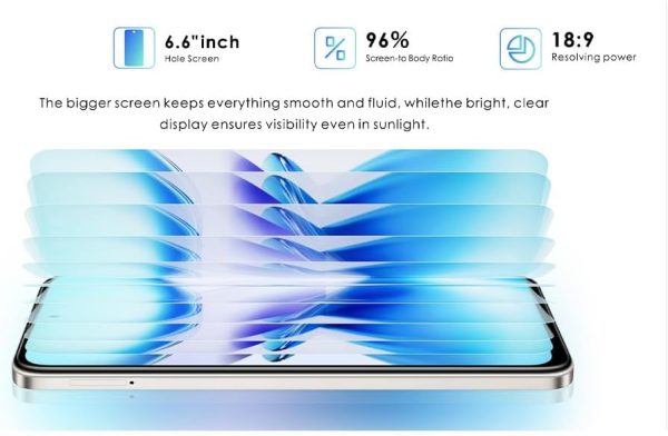 ⁦اول سمارت 9 6.6 انش ثنائي شرائح الاتصال 3GB RAM 64GB روم 5075mAh بطارية كبيرة 4G (رمادي تيتانيوم)⁩ - الصورة ⁦4⁩
