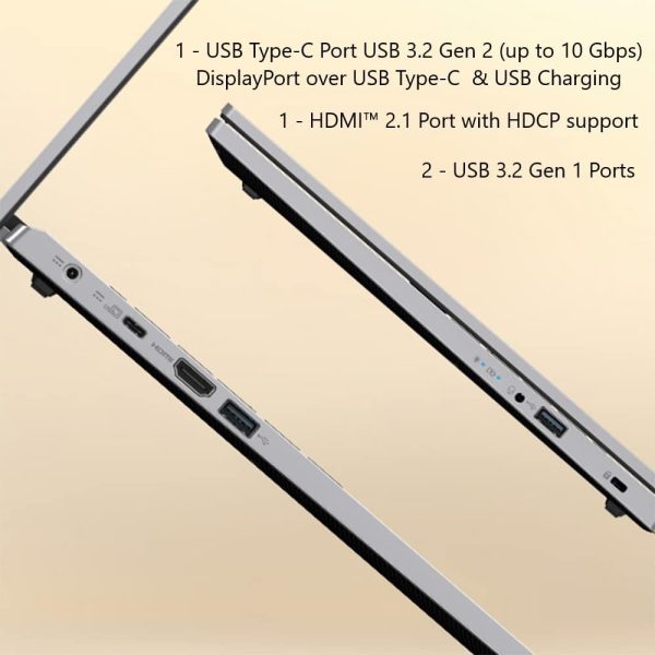 ⁦لابتوب اسباير 3 A315-24PT-R0UX من ايسر رفيع بشاشة لمس 156 بوصة FHD IPS ومعالج ايه ام دي رايزن 5 7520U رباعي النواة وبطاقة رسومات راديون وذاكرة LPDDR5 سعة 16GB وSSD NVMe 512⁩ - الصورة ⁦5⁩
