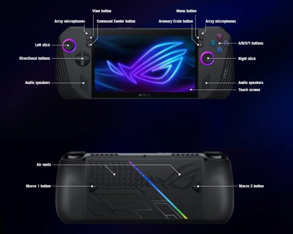⁦ASUS ROG Ally X Portable Gaming Console/AMD Ryzen Z1 Extreme-24MB cache/ 24GB RAM DDR5/1TB SSD M/ 7" Inch 120Hz FHD Touch Finger Print/ WIN11 /Black/ 2 Year Warranty⁩ - الصورة ⁦5⁩