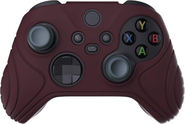 ⁦اكستريم رايت غطاء حماية من السيليكون لذراع التحكم اللاسلكي لجهاز Xbox Core اصدار الساموراي من بلاي فيتال بلون احمر نبيذي مع مقابض ابهام⁩ - الصورة ⁦9⁩