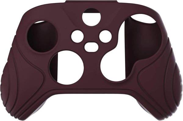 ⁦اكستريم رايت غطاء حماية من السيليكون لذراع التحكم اللاسلكي لجهاز Xbox Core اصدار الساموراي من بلاي فيتال بلون احمر نبيذي مع مقابض ابهام⁩ - الصورة ⁦8⁩