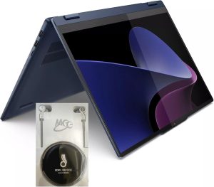 لينوفو ايديا باد 5i - 2 في 1 - انتل كور 5 120U - شاشة لمس 16 انش 8GB RAM 512GB SSD، قلم رقمي، قارئ بصمات الاصابع، ويندوز 11، واي فاي 6 وبلوتوث - ازرق كوزميك - سماعة راس اي دي ام