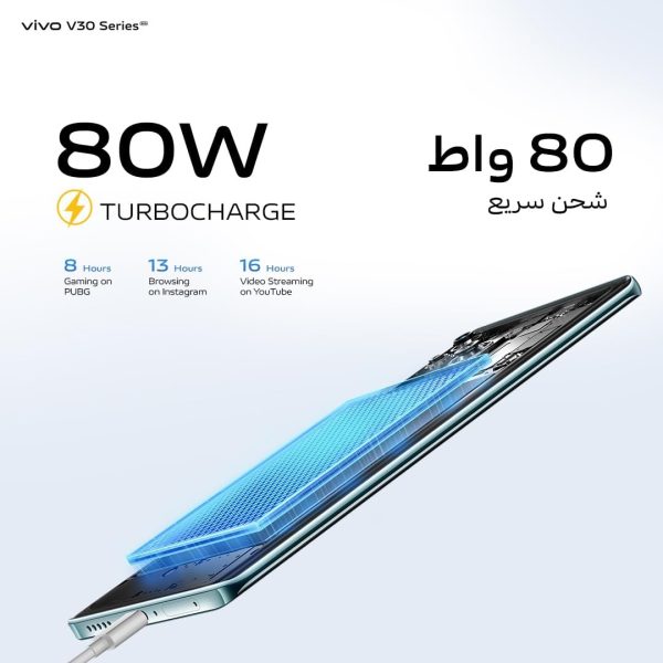 ⁦vivo V30 5G (Noble Black, 12GB+12GB RAM, 256GB) | Slimmest 3D Curved 1.5K AMOLED 120Hz Display | 50MP AF Group Selfie | Aura Light OIS | Online Exclusive Bundle, 24M Warranty & 12M Screen Replacement⁩ - الصورة ⁦6⁩