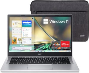 لابتوب اسباير 3 A315-24PT-R0UX من ايسر رفيع بشاشة لمس 156 بوصة FHD IPS ومعالج ايه ام دي رايزن 5 7520U رباعي النواة وبطاقة رسومات راديون وذاكرة LPDDR5 سعة 16GB وSSD NVMe 512
