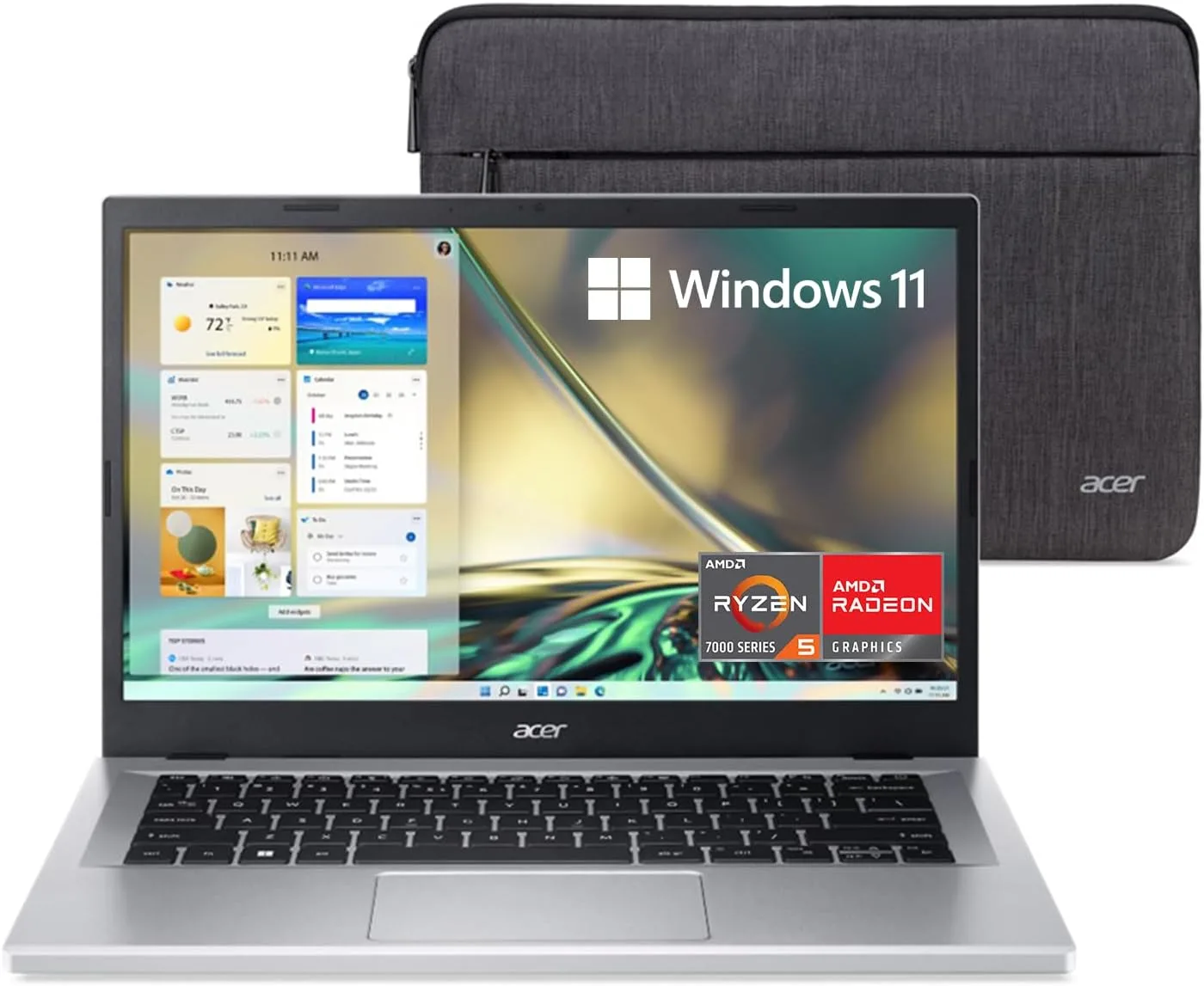 لابتوب اسباير 3 A315-24PT-R0UX من ايسر رفيع بشاشة لمس 156 بوصة FHD IPS ومعالج ايه ام دي رايزن 5 7520U رباعي النواة وبطاقة رسومات راديون وذاكرة LPDDR5 سعة 16GB وSSD NVMe 512