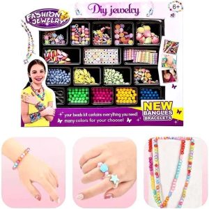 مجموعات خرز تصنعها بنفسك للبنات الصغيرات - مجموعة صنع المجوهرات والاساور الحلقية والاساور الحلقية وابتكار 22 تقنية تصميم مجوهرات للبنات