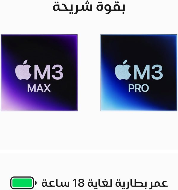 ⁦ماك بوك برو موديل 2023 من ابل مقاس 14 إنش شريحة M3 بوحدة معالجة مركزية مع 11 نواة رسومات غرافيك ذاكرة موحدة 18GB 512GB - فضي؛ العربية الإنجليزية⁩ - الصورة ⁦3⁩