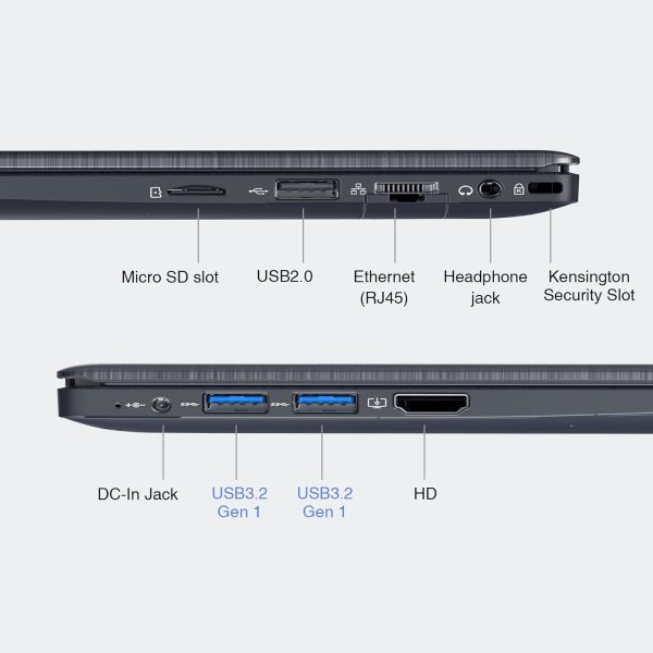 ⁦ECOHERO Laptop Computer, 8GB DDR4 RAM/256GB SSD, Intel Celeron Processor, 14 Inch FHD 1920x1080 Display, Win 11 Thin & Portable Notebook PC, 2.4G/5G WiFi and Bluetooth 5.1⁩ - الصورة ⁦6⁩