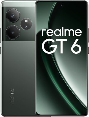 جوال ريلمي جي تي 6 ثنائي شرائح الاتصال بذاكرة RAM 16GB - روم 512GB 5G شاشة اموليد 6.75 بوصة مع شاحن سوبر فوك 120 واط بطارية 5500 mAh إصدار الشرق الأوسط أخضر ريزور