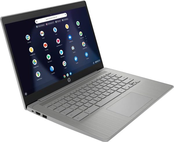 ⁦HP احدث لابتوب كروم بوك 14 انش HD للطلاب، انتل رباعي النواة N4120 (> N4020)، ذاكرة RAM 4GB، بطاقة ذاكرة اي ام ام سي 64GB، واي فاي، كاميرا ويب، HDMI، USB-A&C، عمر بطارية 14 ساعة، زووم، كروم او اس،⁩ - الصورة ⁦2⁩