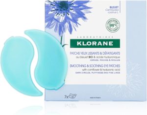 Klorane - Smoothing & Soothing Eye Masks with Cornflower & Plant-Based Hyaluronic Acid - Hydrogel Eye Patches For Puffy, Tired Eyes and Dark Circles - 7 ct.