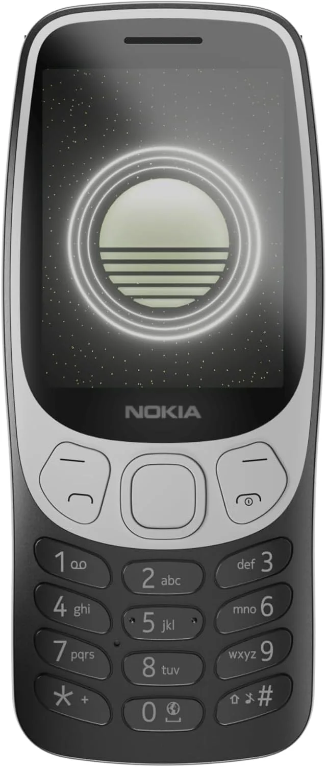 نوكيا جوال 3210 ثنائي شرائح الاتصال بذاكرة روم 128MB - RAM 64MB جي اس ام فقط | بدون سي دي ايه هاتف 4G/LTE غير مغلق من المصنع اسود جرونج - اصدار عالمي