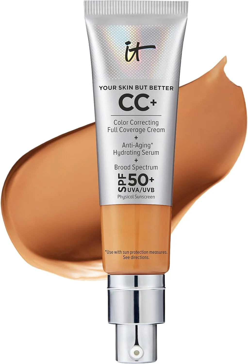 مستحضرات التجميل من IT COSMETICS Your Skin But Better CC Cream مع عامل حماية الشمس 50+ أسمر 1.08 أونصة للجنسين 32.0 ملليلتر