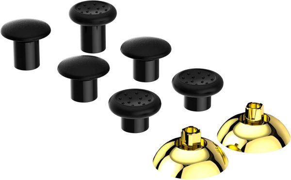 ⁦eXtremeRate ThumbsGear Interchangeable Ergonomic Thumbstick for Xbox Series X & S/Xbox One/Xbox One Elite/Xbox One S & X Controller w/ 3 Height Domed & Concave Grips Adjustable Joystick - Chrome Gold⁩ - الصورة ⁦6⁩