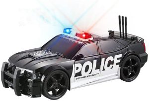 كاستويف لعبة سيارة شرطة للاطفال تعمل بالاحتكاك مع ضوء وصوت بلاستيكية افضل هدية للاولاد من سن 3 سنوات فما فوق أحمر