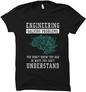 تي شيرت مطبوع عليه عبارة Funny Engineering Gift Engineer Engineer Gift Engineer، تي شيرت لمهندس البرمجيات والمهندس الميكانيكي