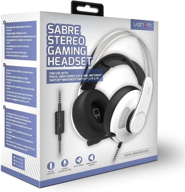 ⁦Venom Sabre Multi-Format Gaming Headset (PS5/ Xbox Series X & S/ PS4/ Xbox One/ PC) (PS5///)⁩ - الصورة ⁦4⁩