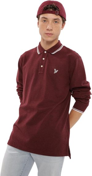 اميريكان ايغل بولو رجالي U-0176-3079-104 P-Intl L/S بولو هيذر