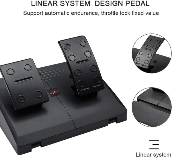 ⁦PC Racing Wheel,PXN V3II 180 Degree Universal Usb Car Sim Race Steering Wheel with Pedals for PS3,PS4,Xbox One,Xbox Series X/S,Nintendo Switch (Orange)، من بي اكس ان، برتقالي⁩ - الصورة ⁦7⁩