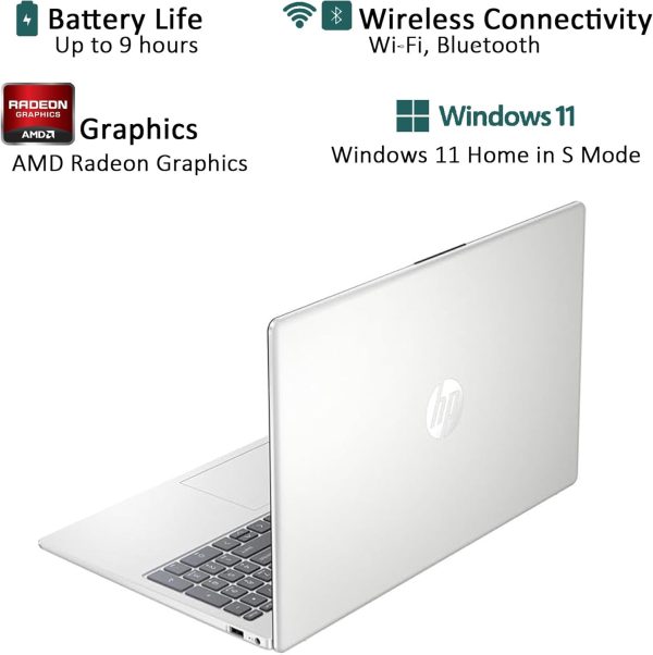 ⁦HP لابتوب 17.3 انش، شاشة FHD (1920×1080)، معالج AMD رايزن 5 (افضل من i7-11370H)، ذاكرة RAM 32GB، SSD 1TB، ويندوز 11 هوم، كاميرا ويب، واي فاي، بلوتوث، فضي طبيعي، ملحق الباكاتيك⁩ - الصورة ⁦4⁩