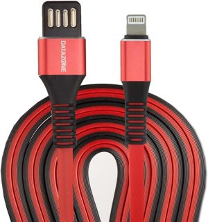 كيبل شاحن IOS مزدوج الجوانب من USB النوع ايه الى لايتننج داتازون طراز DZ-IP2MF احمر لحاسوب محمول