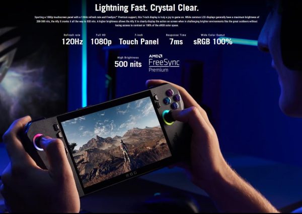 ⁦ASUS ROG Ally X Portable Gaming Console/AMD Ryzen Z1 Extreme-24MB cache/ 24GB RAM DDR5/1TB SSD M/ 7" Inch 120Hz FHD Touch Finger Print/ WIN11 /Black/ 2 Year Warranty⁩ - الصورة ⁦3⁩