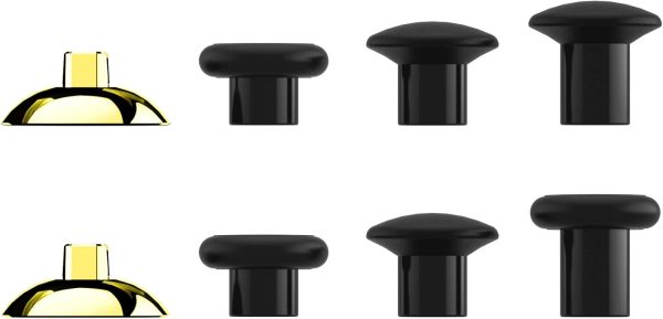 ⁦eXtremeRate ThumbsGear Interchangeable Ergonomic Thumbstick for Xbox Series X & S/Xbox One/Xbox One Elite/Xbox One S & X Controller w/ 3 Height Domed & Concave Grips Adjustable Joystick - Chrome Gold⁩ - الصورة ⁦5⁩