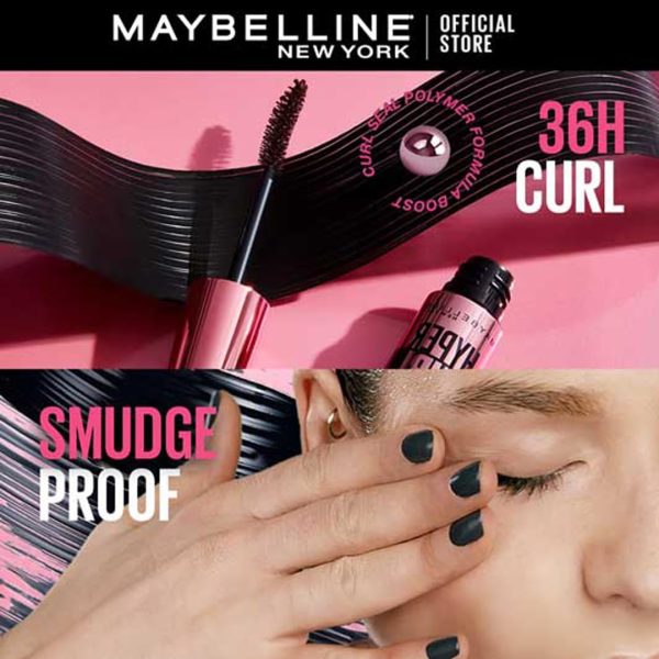 ⁦Maybelline Volum Express Hypercurl Plain Black Wash off easily Mascara⁩ - الصورة ⁦2⁩