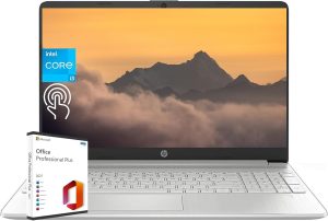 HP احدث لابتوب 2024 للاعمال والطلاب، شاشة لمس HD 15.6 انش، معالج انتل i3-1215U سداسي النواة، ذاكرة RAM 32GB، SSD 2TB، بطاقة رسومات lntel UHD، ويندوز 11 هوم، مع ترخيص مايكروسوفت اوفيس مدى الحياة