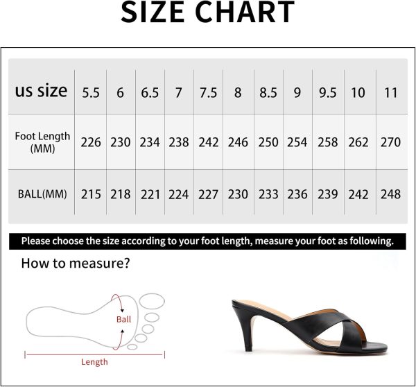 ⁦Greatonu Mule Slippers for Women's Heels Low Kitten Heels Slip On Cross Strap Mule Slide Sandals⁩ - الصورة ⁦5⁩
