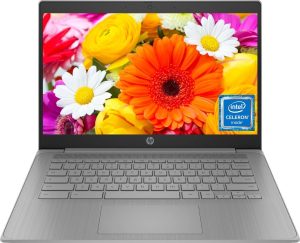 HP احدث لابتوب كروم بوك 14 انش HD للطلاب، انتل رباعي النواة N4120 (> N4020)، ذاكرة RAM 4GB، بطاقة ذاكرة اي ام ام سي 64GB، واي فاي، كاميرا ويب، HDMI، USB-A&C، عمر بطارية 14 ساعة، زووم، كروم او اس،