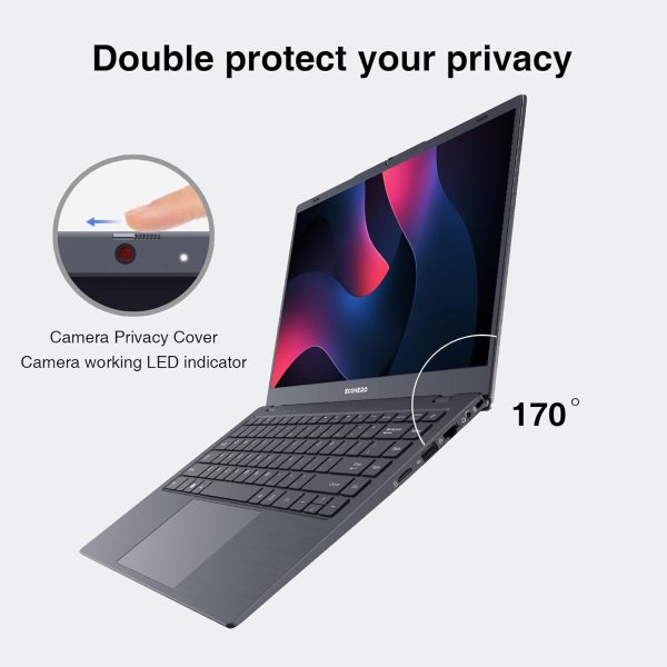 ⁦ECOHERO Laptop Computer, 8GB DDR4 RAM/256GB SSD, Intel Celeron Processor, 14 Inch FHD 1920x1080 Display, Win 11 Thin & Portable Notebook PC, 2.4G/5G WiFi and Bluetooth 5.1⁩ - الصورة ⁦3⁩